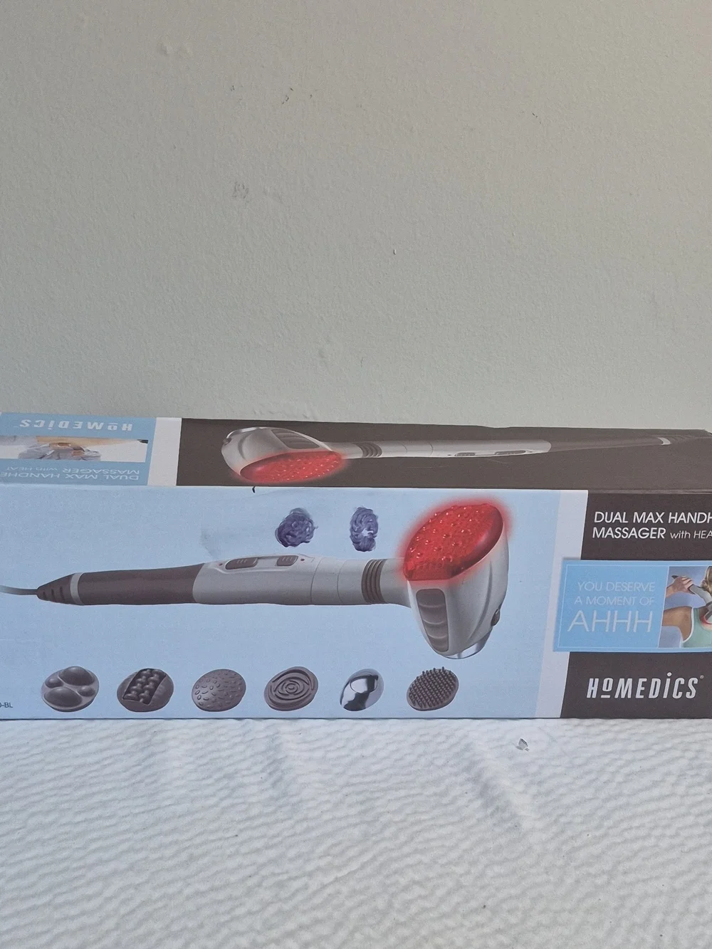 HoMedics Dual Max Handheld Massager in Gray and Red